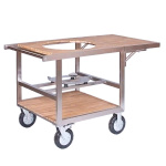 Wóżek Buggy z drewna teak do grilla Monolith